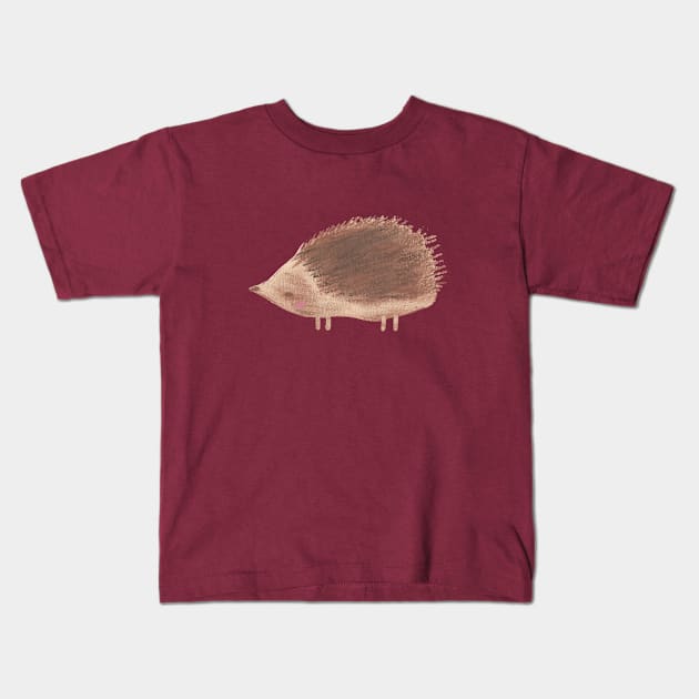 Little Forest Cute Hedgehog Illustration Kids T-Shirt by LittleForest